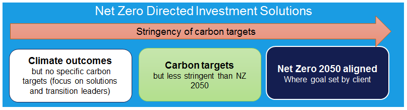 Net-zero-directed investment solutions